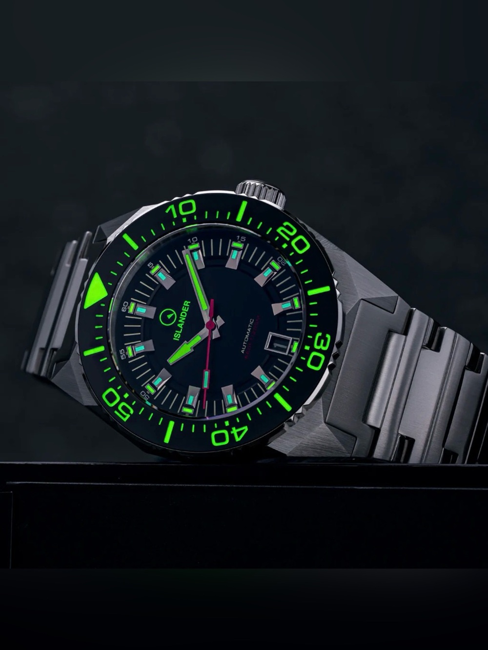 Islander Kings Point Automatic Black #ISL-268 42mm FULL KIT 200m Dive Watch
